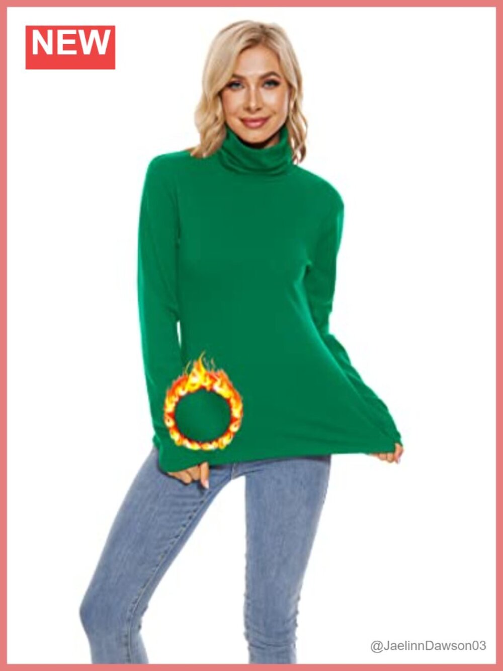 Cotton Fleece Lined Turtleneck Top Long Sleeve Thermal Underwear Shirt